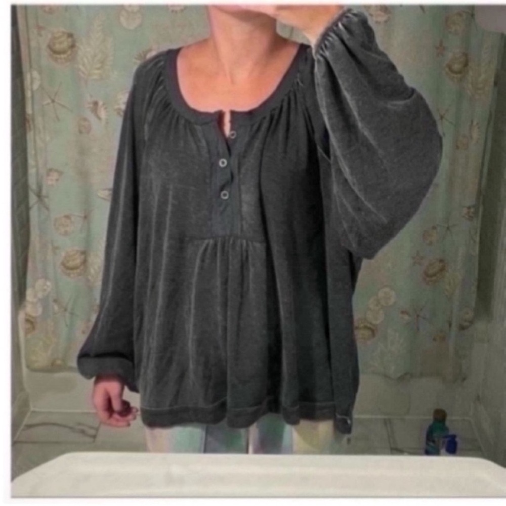 Free People We the free Acadia Henley long sleeve top size Small - Picture 2 of 3